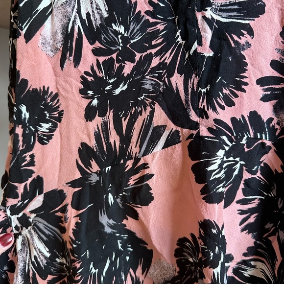 Rebecca Taylor Coral Pink and Black V-neck Silk Tank Size 4 - Picture 4 of 8